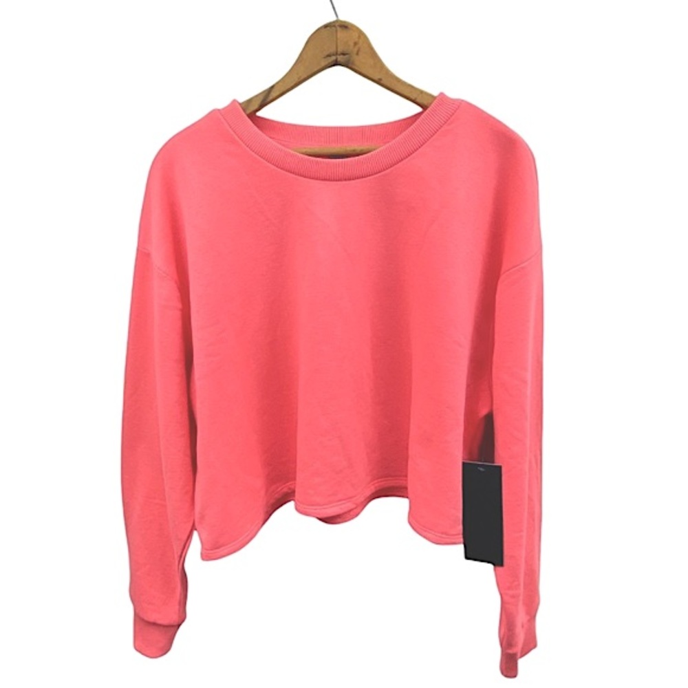NWT Velocity Active Coral Cropped Pullover Soft Dubarry LS Crewneck Sweatshirt L